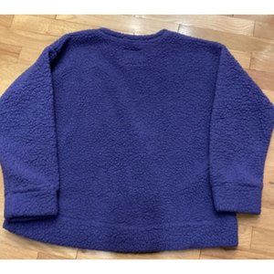 MUK LUKS Faux Sherpa Top and Fleece Jogger Pant PJ Set Mittens/Navy Size Large